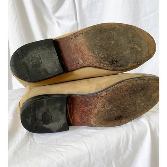 Women’s Western Horseshoe Nubuck Leather Riding Boots Tan Sz 9 Made in Mexico - Picture 3 of 13